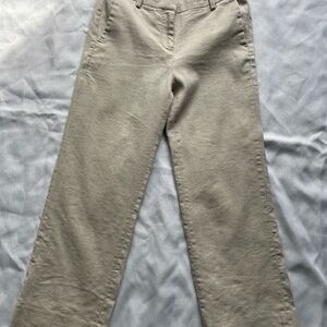 J Crew Lined Khaki Linen Blend Pants Women's Size 0